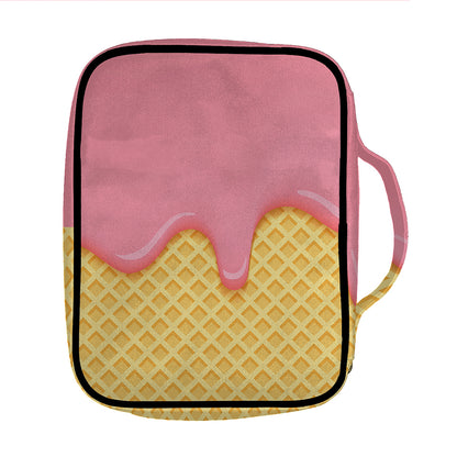 Pink Ice Cream Melted Print Front Pocket Bible Bag