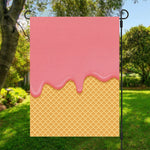 Pink Ice Cream Melted Print Garden Flag