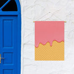 Pink Ice Cream Melted Print Garden Flag