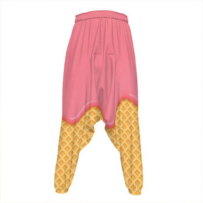 Pink Ice Cream Melted Print Hammer Pants