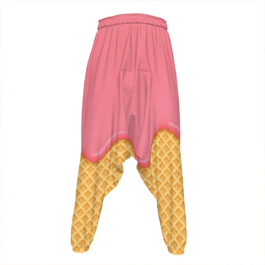 Pink Ice Cream Melted Print Hammer Pants