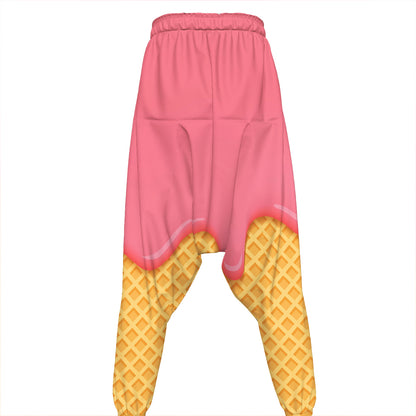 Pink Ice Cream Melted Print Hammer Pants