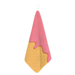 Pink Ice Cream Melted Print Hand Towel