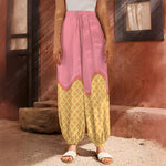 Pink Ice Cream Melted Print Harem Pants