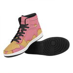 Pink Ice Cream Melted Print High Top Leather Sneakers