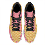 Pink Ice Cream Melted Print High Top Leather Sneakers