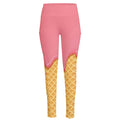 Pink Ice Cream Melted Print High-Waisted Pocket Leggings