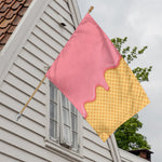 Pink Ice Cream Melted Print House Flag