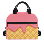 Pink Ice Cream Melted Print Insulated Lunch Bag