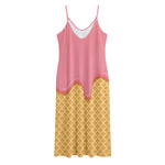 Pink Ice Cream Melted Print Jersey Midi Cami Dress