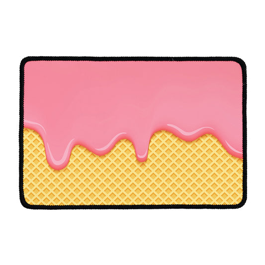 Pink Ice Cream Melted Print Kitchen Mat
