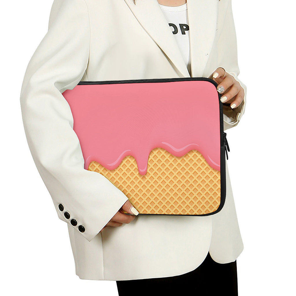 Pink Ice Cream Melted Print Laptop Sleeve