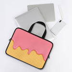 Pink Ice Cream Melted Print Laptop Sleeve With Handle