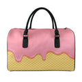 Pink Ice Cream Melted Print Leather Duffel Bag