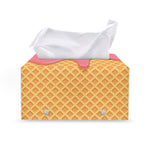 Pink Ice Cream Melted Print Leather Tissue Box Cover