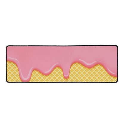 Pink Ice Cream Melted Print Long Kitchen Mat