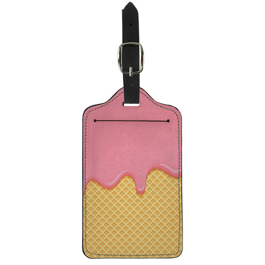 Pink Ice Cream Melted Print Luggage Tag