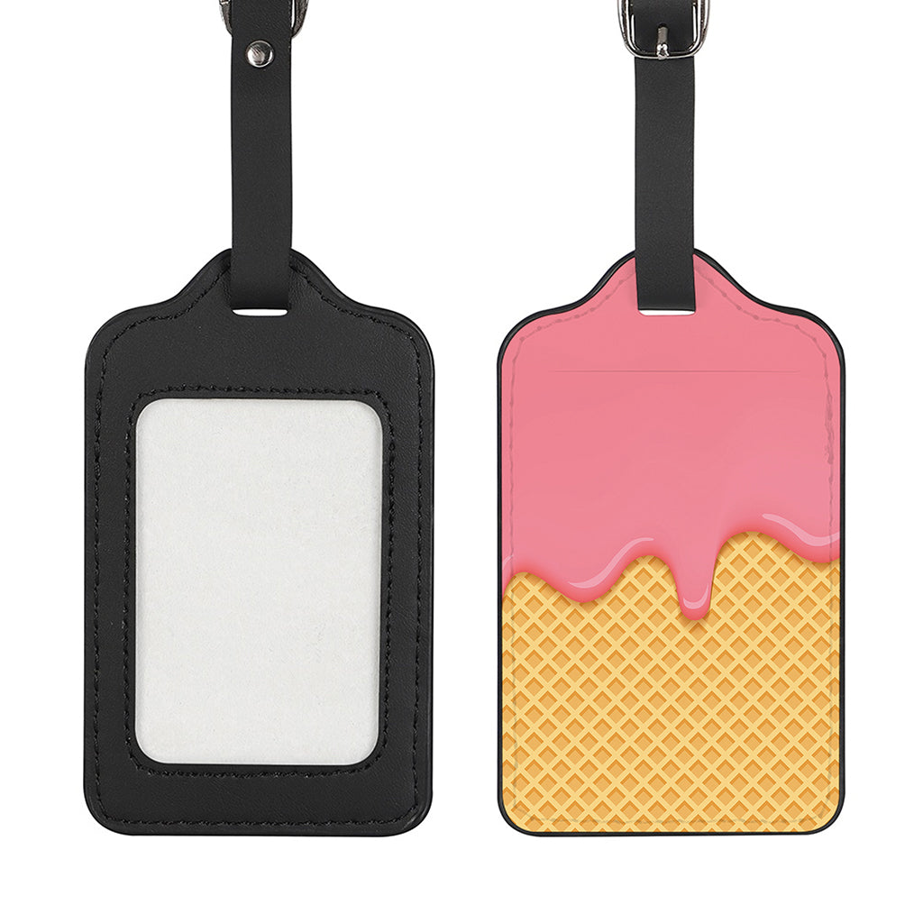 Pink Ice Cream Melted Print Luggage Tag
