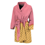 Pink Ice Cream Melted Print Men's Bathrobe