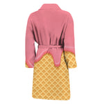 Pink Ice Cream Melted Print Men's Bathrobe
