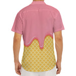 Pink Ice Cream Melted Print Men's Deep V-Neck Shirt