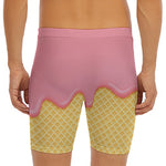 Pink Ice Cream Melted Print Men's Long Boxer Briefs