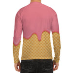 Pink Ice Cream Melted Print Men's Long Sleeve Rash Guard