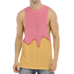 Pink Ice Cream Melted Print Men's Muscle Tank Top