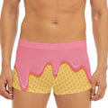 Pink Ice Cream Melted Print Men's Short Boxer Briefs