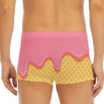 Pink Ice Cream Melted Print Men's Short Boxer Briefs