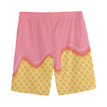 Pink Ice Cream Melted Print Men's Sports Shorts
