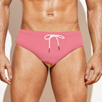 Pink Ice Cream Melted Print Men's Swim Briefs