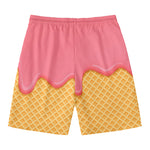 Pink Ice Cream Melted Print Men's Swim Trunks
