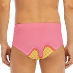 Pink Ice Cream Melted Print Men's Triangle Swim Briefs