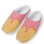 Pink Ice Cream Melted Print Mesh Casual Shoes