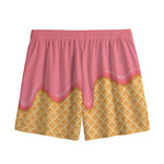Pink Ice Cream Melted Print Mesh Shorts