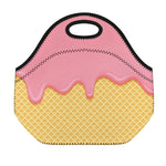 Pink Ice Cream Melted Print Neoprene Lunch Bag