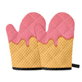 Pink Ice Cream Melted Print Oven Mitts