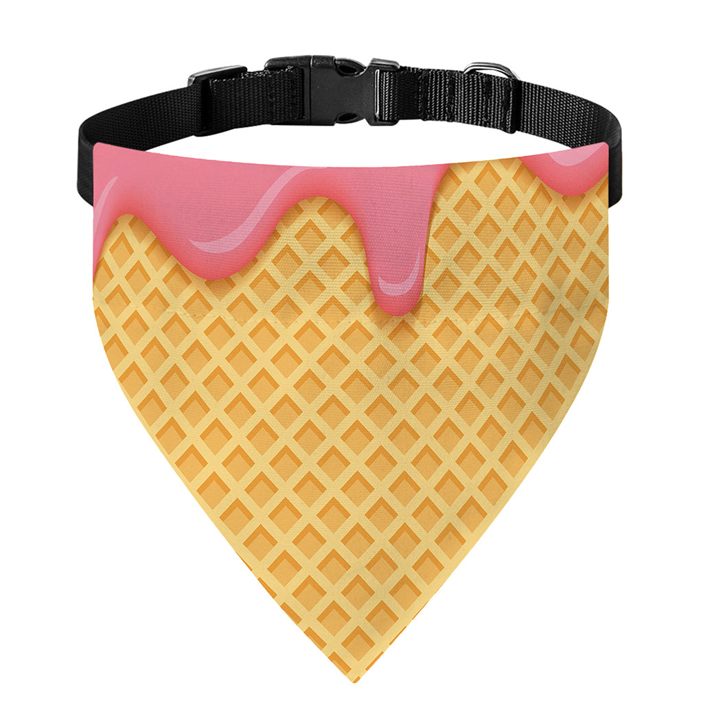 Pink Ice Cream Melted Print Over The Collar Dog Bandana