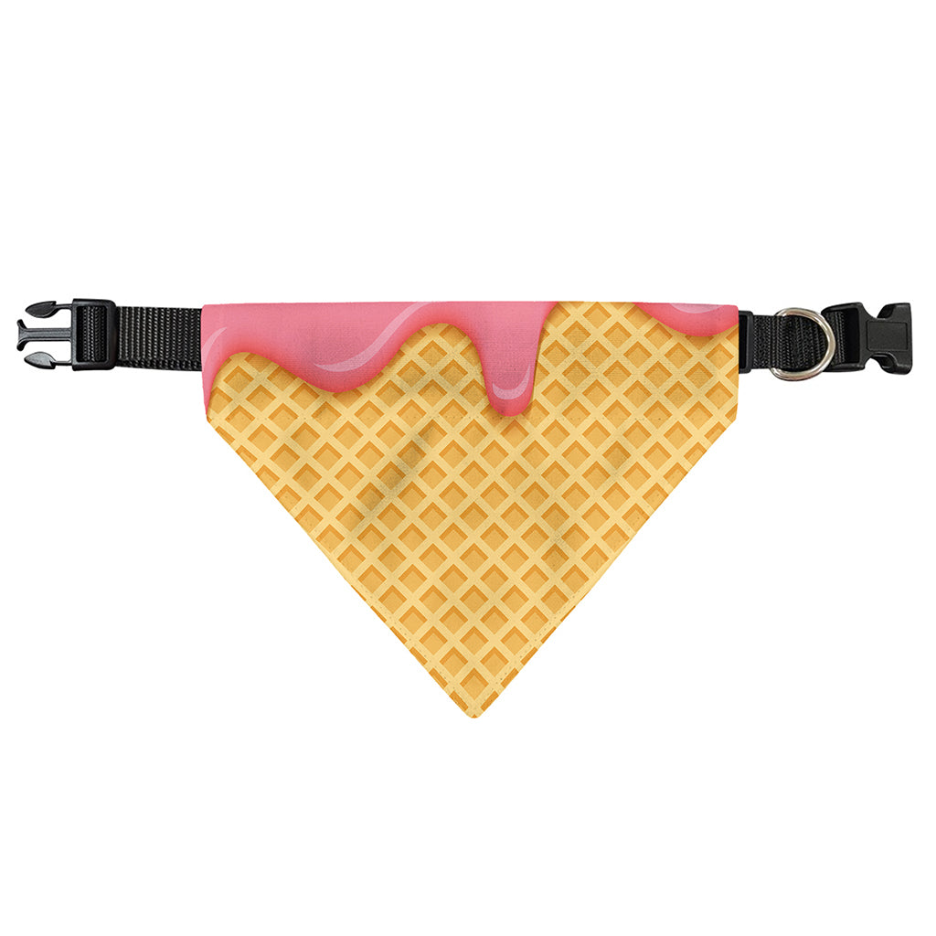 Pink Ice Cream Melted Print Over The Collar Dog Bandana