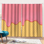 Pink Ice Cream Melted Print Pencil Pleat Curtains