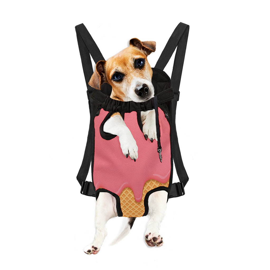Pink Ice Cream Melted Print Pet Carrier Backpack