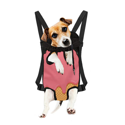 Pink Ice Cream Melted Print Pet Carrier Backpack