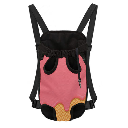 Pink Ice Cream Melted Print Pet Carrier Backpack