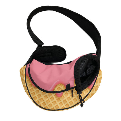 Pink Ice Cream Melted Print Pet Sling Carrier
