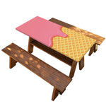 Pink Ice Cream Melted Print Picnic Table Cover