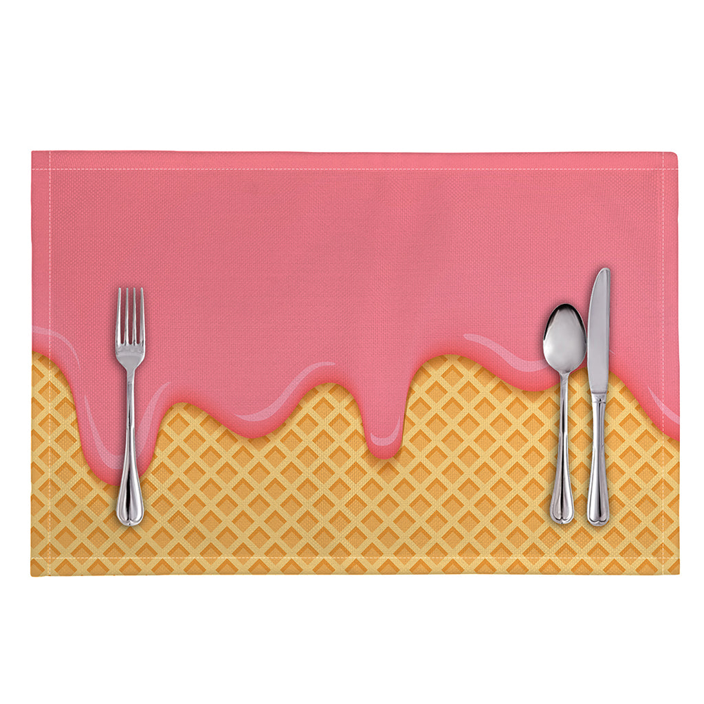 Pink Ice Cream Melted Print Placemat