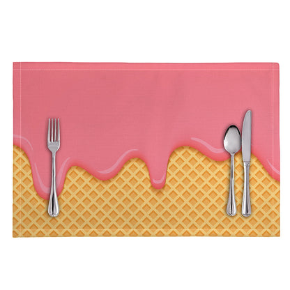 Pink Ice Cream Melted Print Placemat