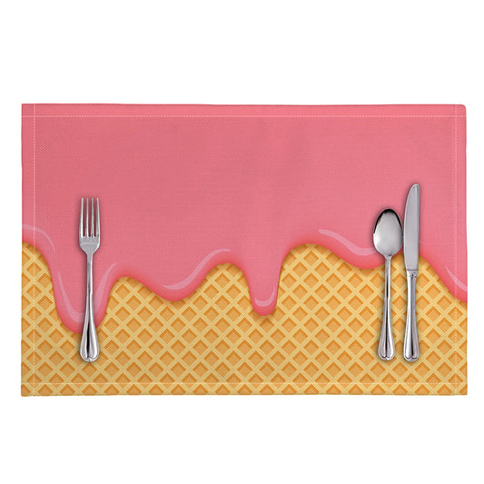 Pink Ice Cream Melted Print Placemat