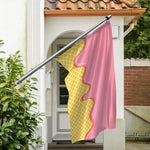 Pink Ice Cream Melted Print Polyester Flag